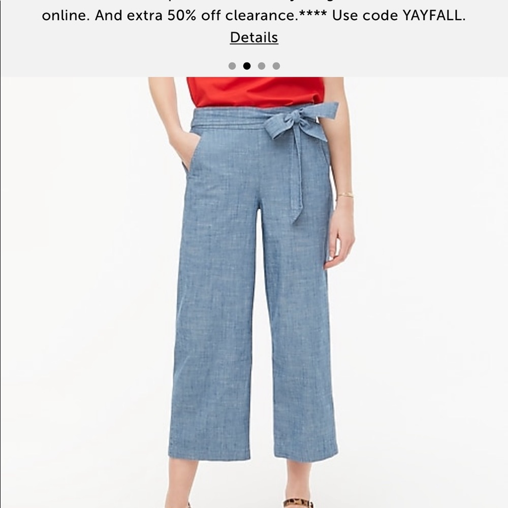 J Crew Chambray Tie Waist pant